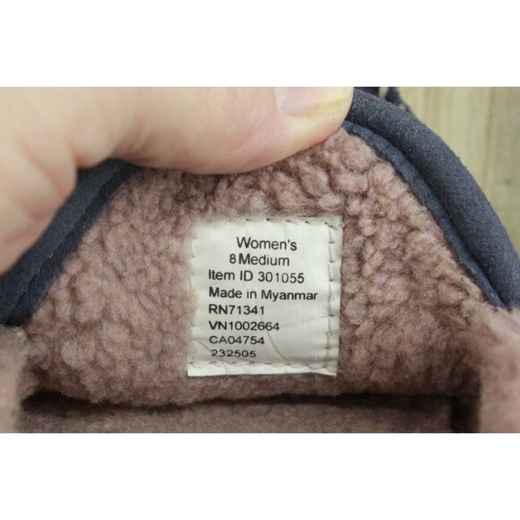 LL Bean Mountain Slippers Moccasin Suede Raw Indigo Size 8 M - Picture 8 of 9